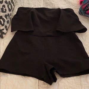 Sugar + Lips Black Strapless Romper